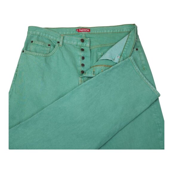 Supreme Mens Green Cotton Jeans Size 36 x 32 Denim Excellent Condition - Picture 1 of 12